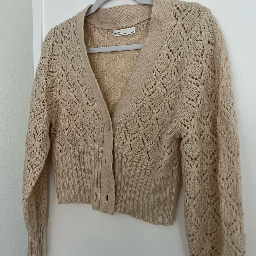 Oak + Fort Beige Knit Cardigan
